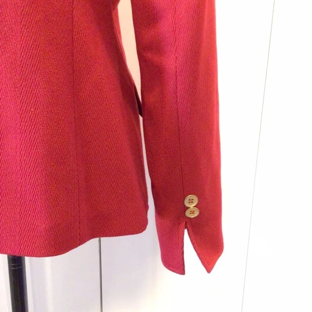 Vintage Mary Kay by Twinhill Red Womens Blazer Jacket Size Medium - Picture 4 of 9